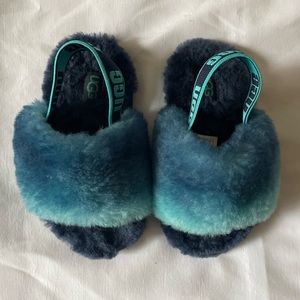 Toddlers Ugg Fluff Yeah Gradient Blue Slides